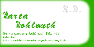 marta wohlmuth business card